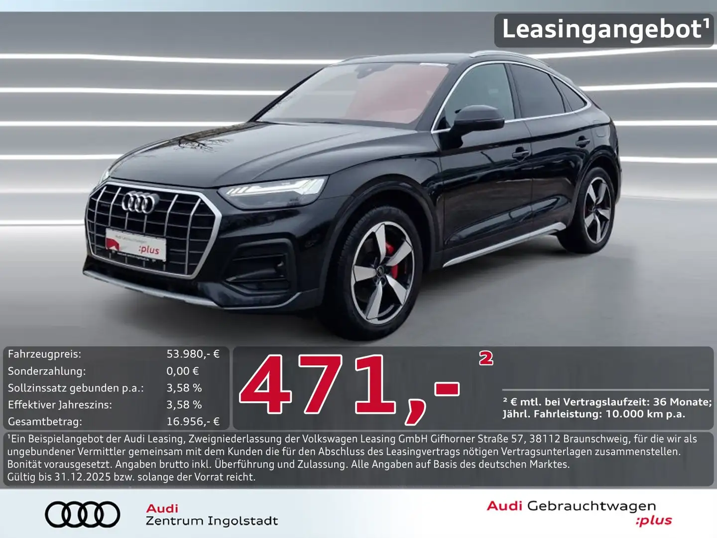 Audi Q5 Sportback 50 TFSI e qu MATRIX Luft AHK ACC 20" adv Schwarz - 1