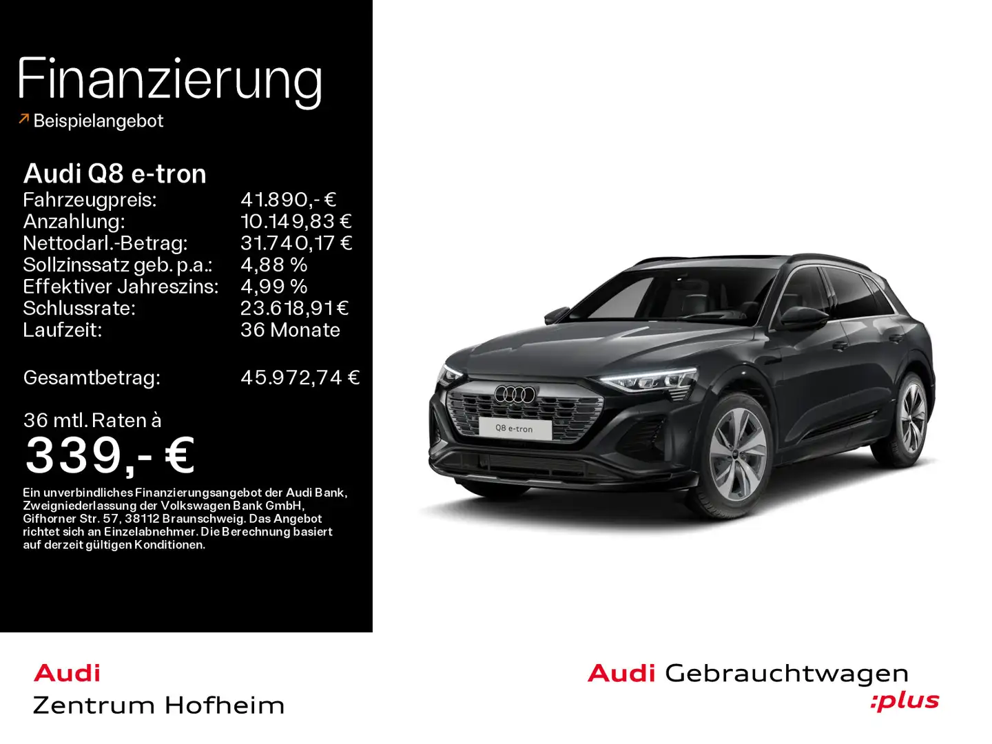 Audi Q8 e-tron 50 qu S line*Air*HUD*Pano*Matrix*Virtu Gris - 1