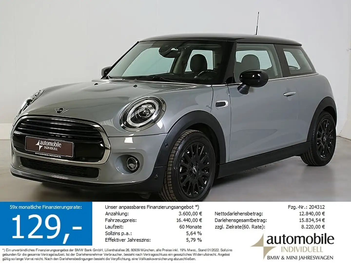 MINI Cooper 3-Türer LED Klimaautomat. Parkassist DAB Gris - 1
