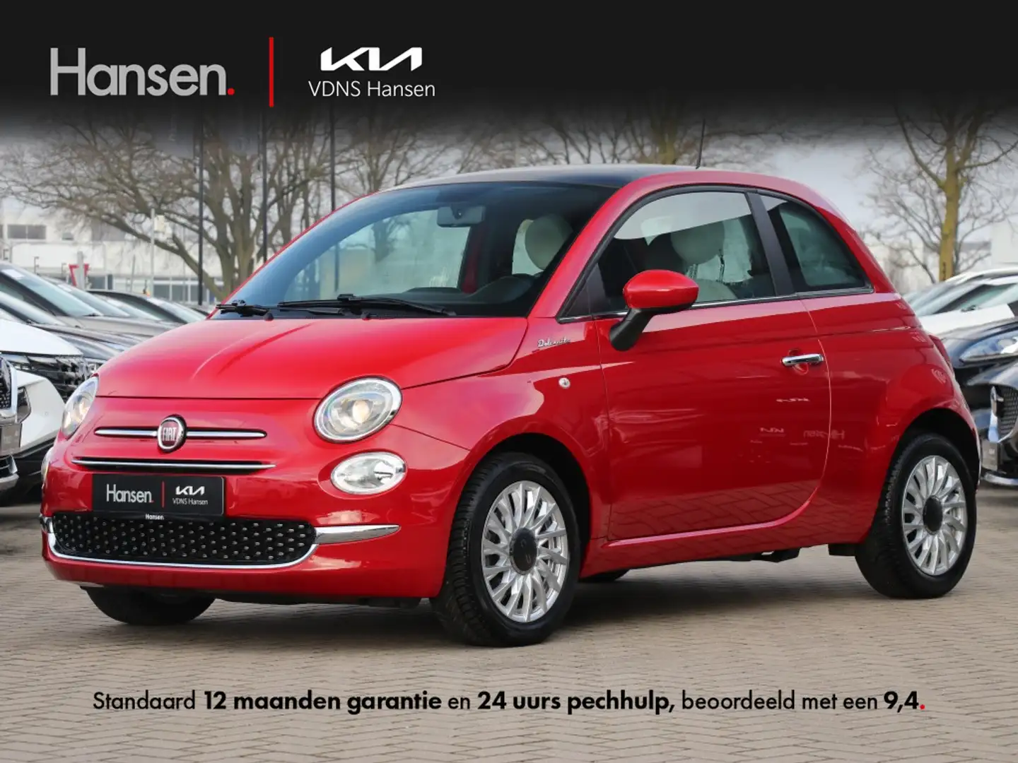 Fiat 500 1.0 Hybrid Dolcevita I Panoramadak I Apple/Android Rouge - 1