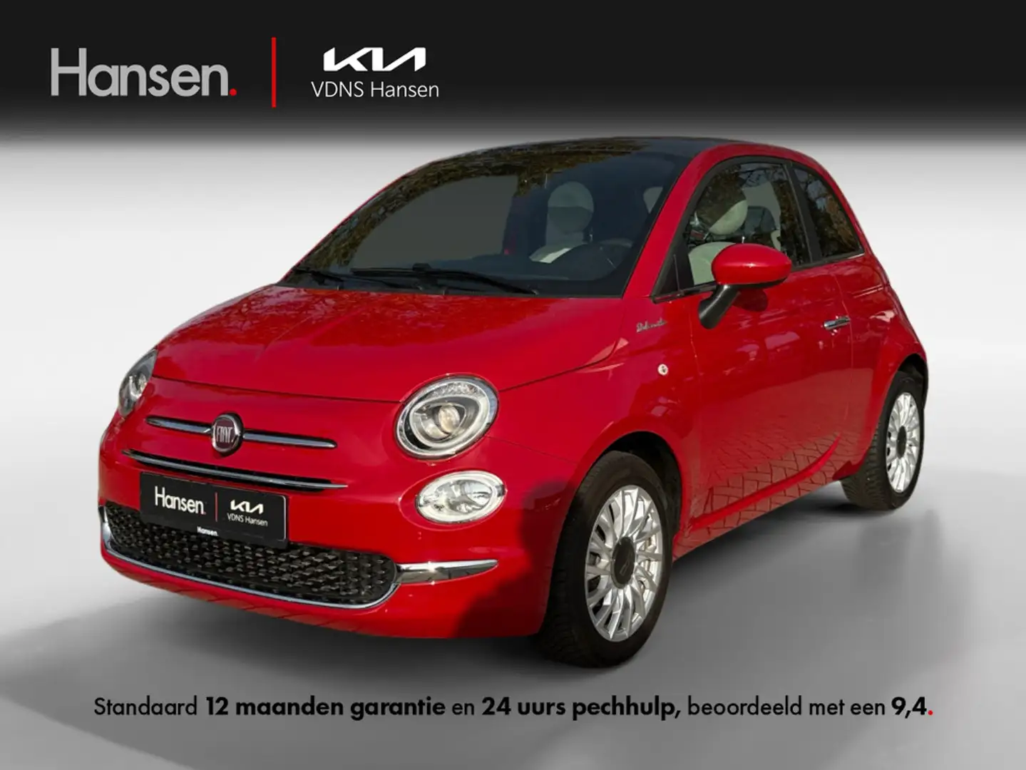 Fiat 500 1.0 Hybrid Dolcevita I Panoramadak I Carplay I Cru Rood - 1
