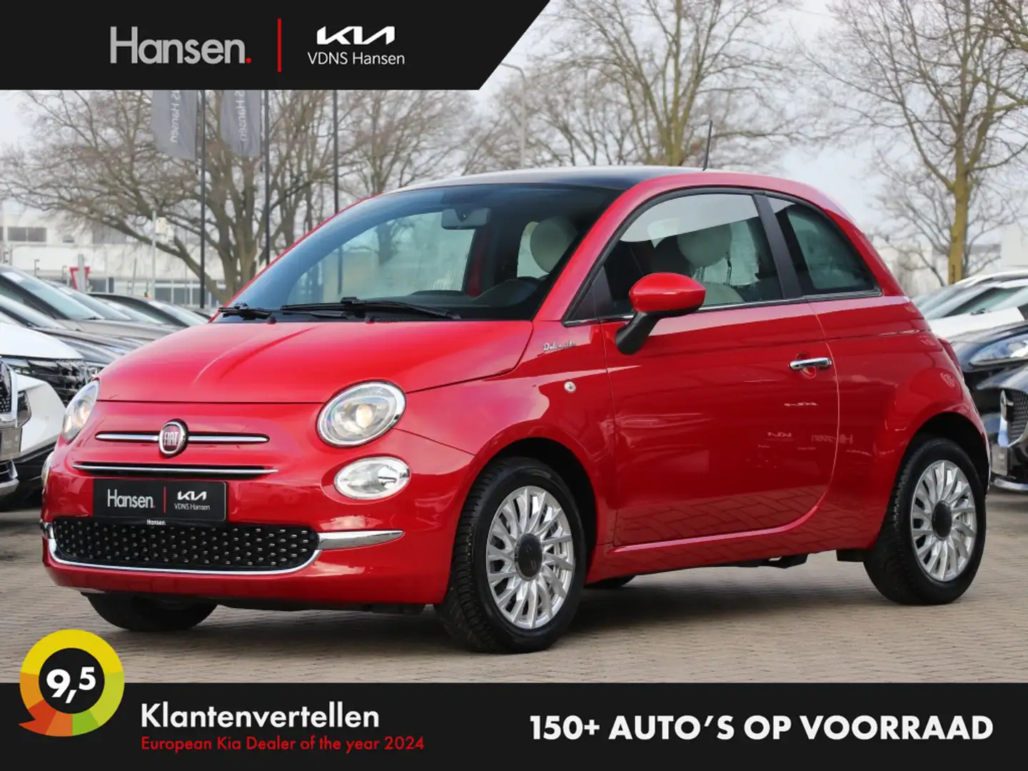 Fiat 500 1.0 Hybrid Dolcevita I Panoramadak I Apple/Android Rojo - 1