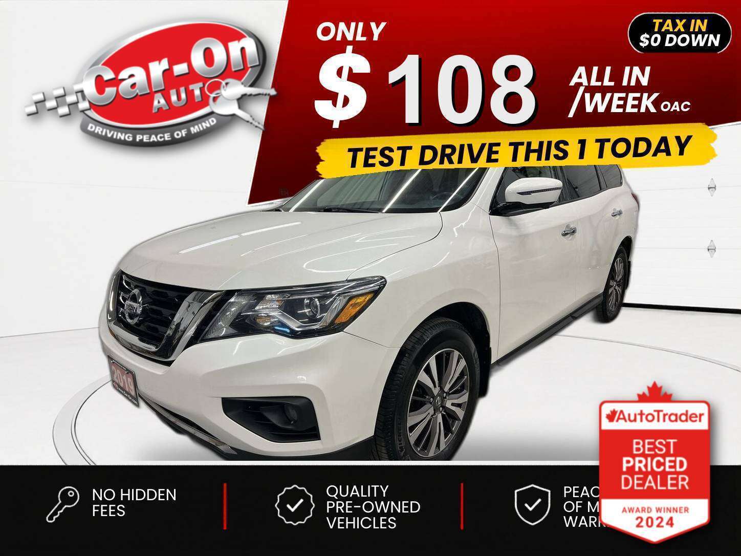 White 2019 Nissan Pathfinder SUV / Crossover Four-Wheel Drive Automatic