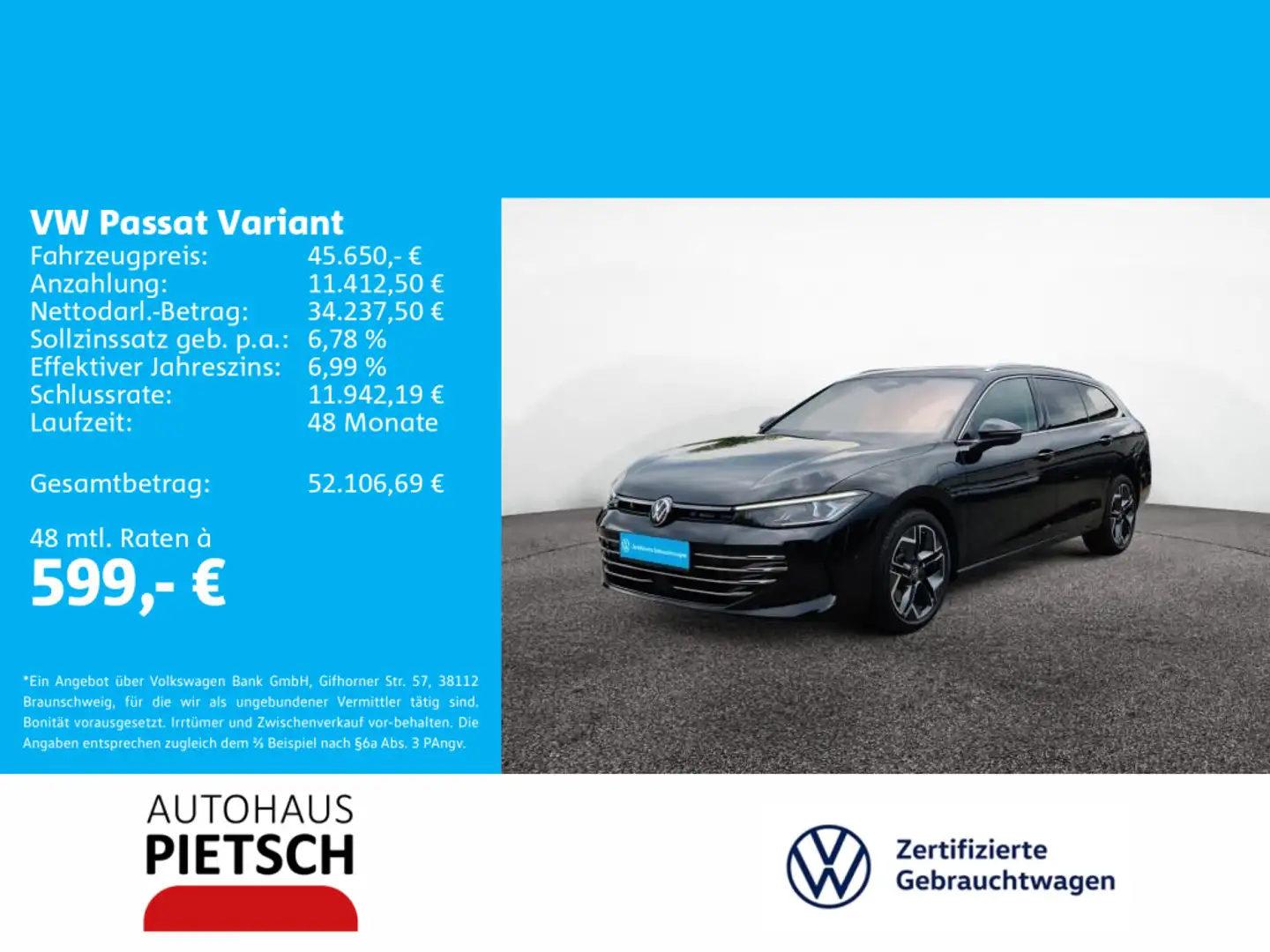 Volkswagen Passat Variant 1.5 TSI eHybrid Schwarz - 1
