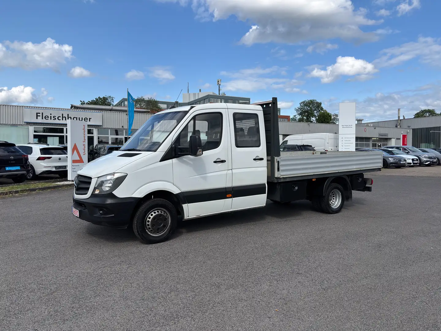 Mercedes-Benz Sprinter 513/313 Pritsche Maxi DoKa,6 Sitzer Blanc - 1
