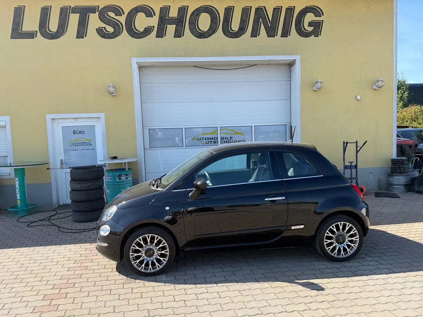 Fiat 500 1,3 Benzin Longe Glasdach Schwarz - 2