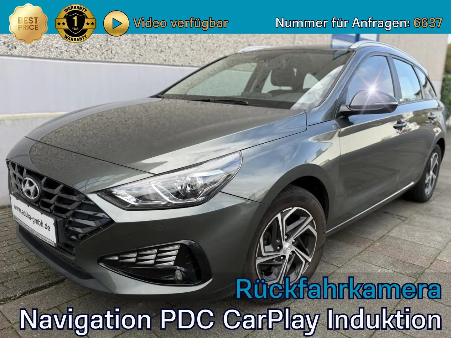 Hyundai i30 1.6 CRDi Trend Kamera PDC CarPlay DAB SHZ Gris - 1