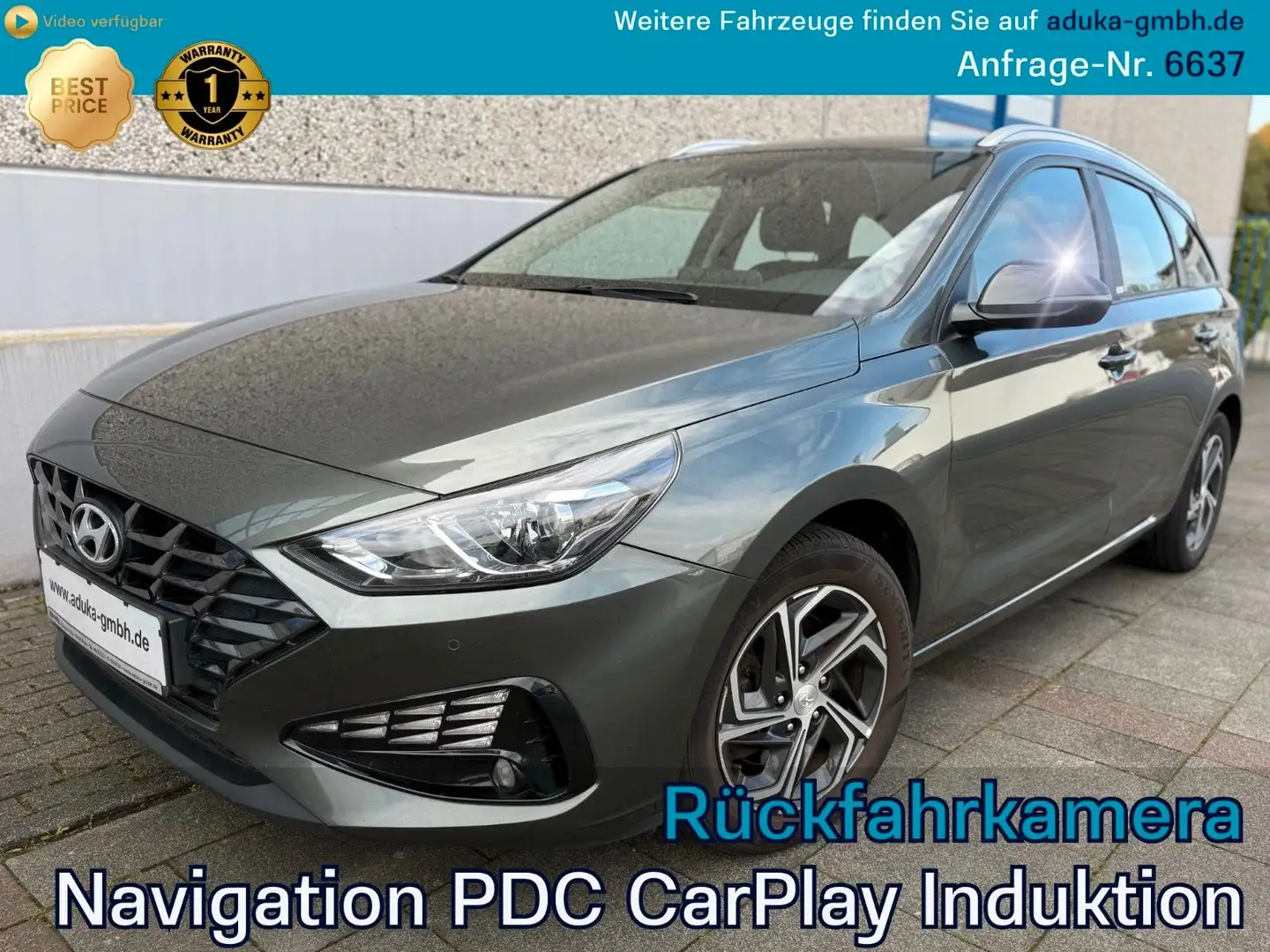 Hyundai i30 1.6 CRDi Trend Kamera PDC CarPlay DAB SHZ Gris - 1