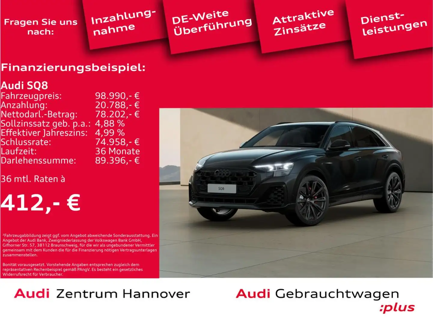 Audi SQ8 60 TFSI qu. Laser Head-Up Pano Standh. AHK B&O Schwarz - 2