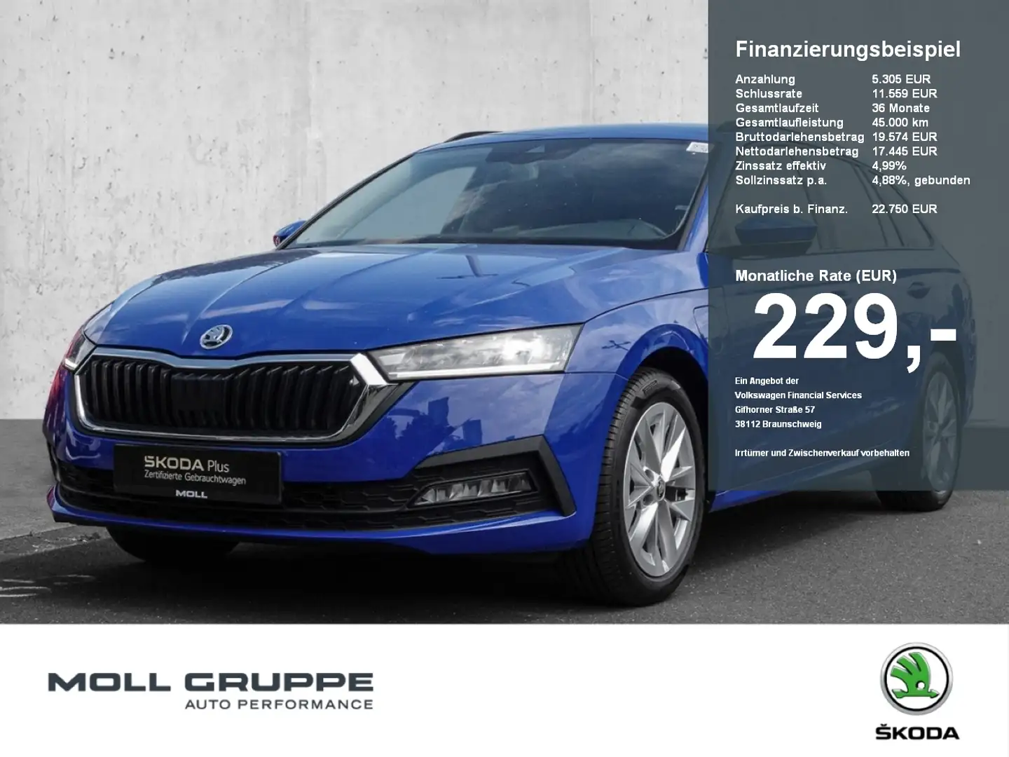 Skoda Octavia Combi 1.4 ETSI DSG Ambition LED FLA PDC Blauw - 1