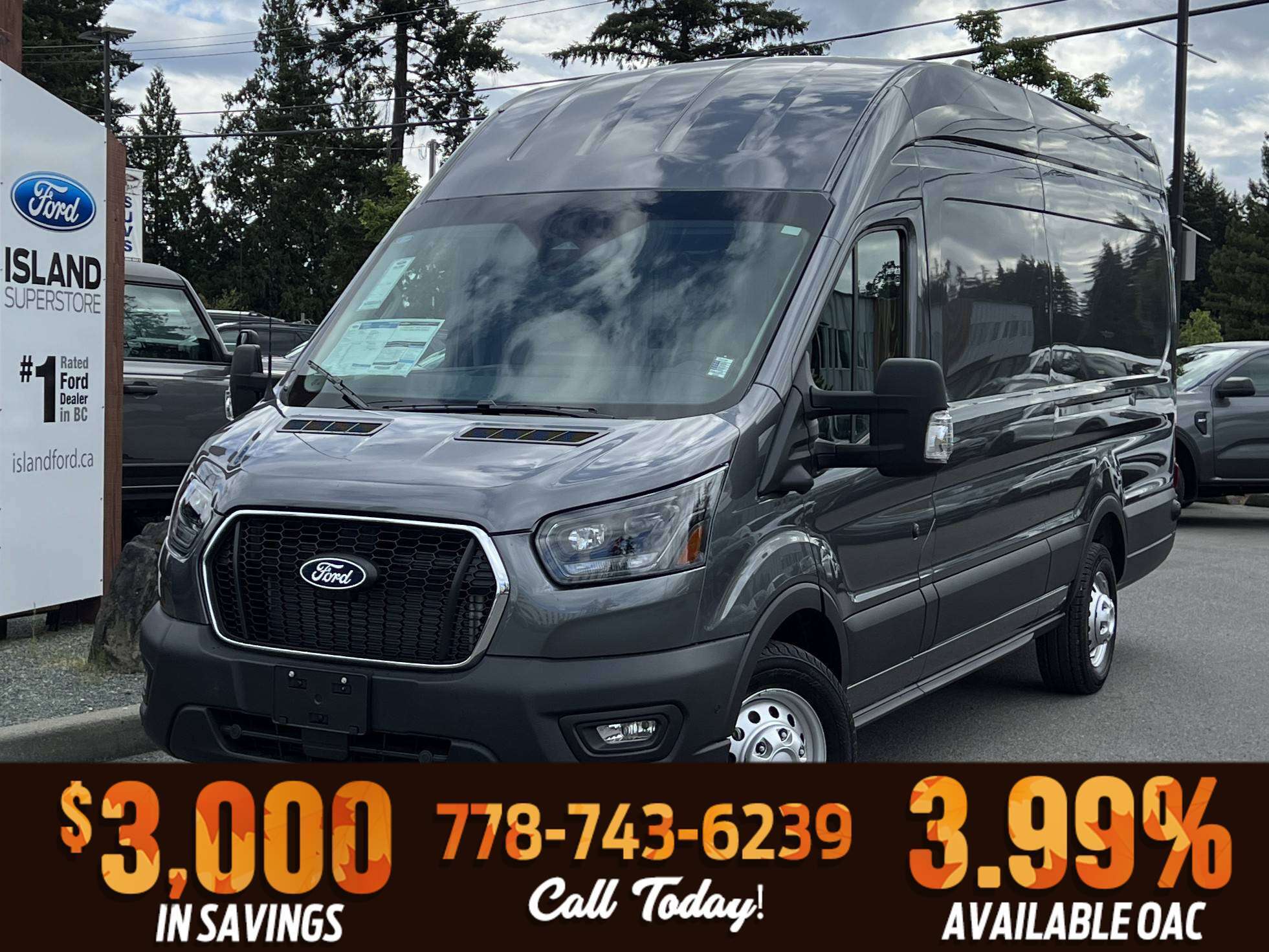 Gray 2026 Ford Transit Cargo Van All-Wheel Drive Automatic