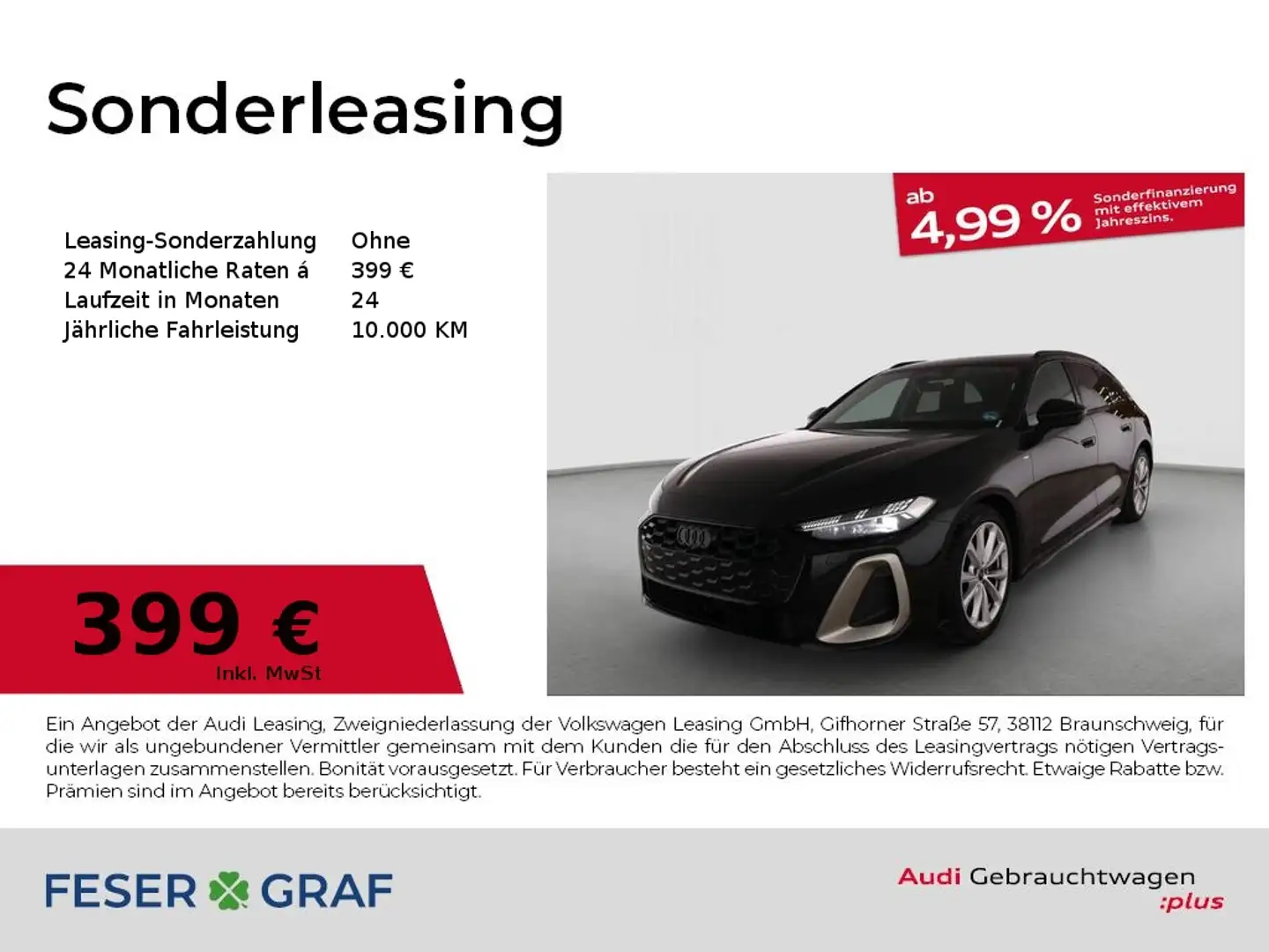 Audi A5 Avant TFSI edition one S tronic S-line/Head Up/AHK Schwarz - 1