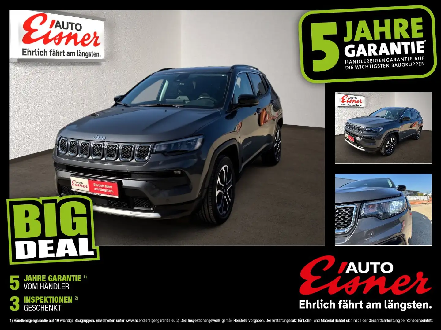 Jeep Compass 1.3 Limited 2xKlima AUT Facelift Kam. Grau - 1