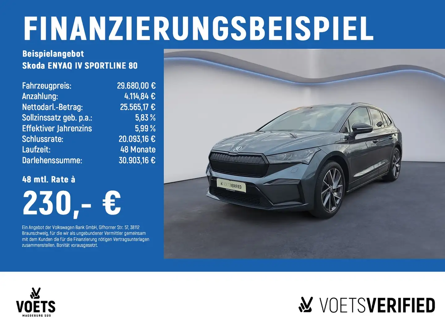 Skoda Enyaq IV SPORTLINE 80 LED+WÄRMEPUMPE+HE-UP+ACC Grau - 2