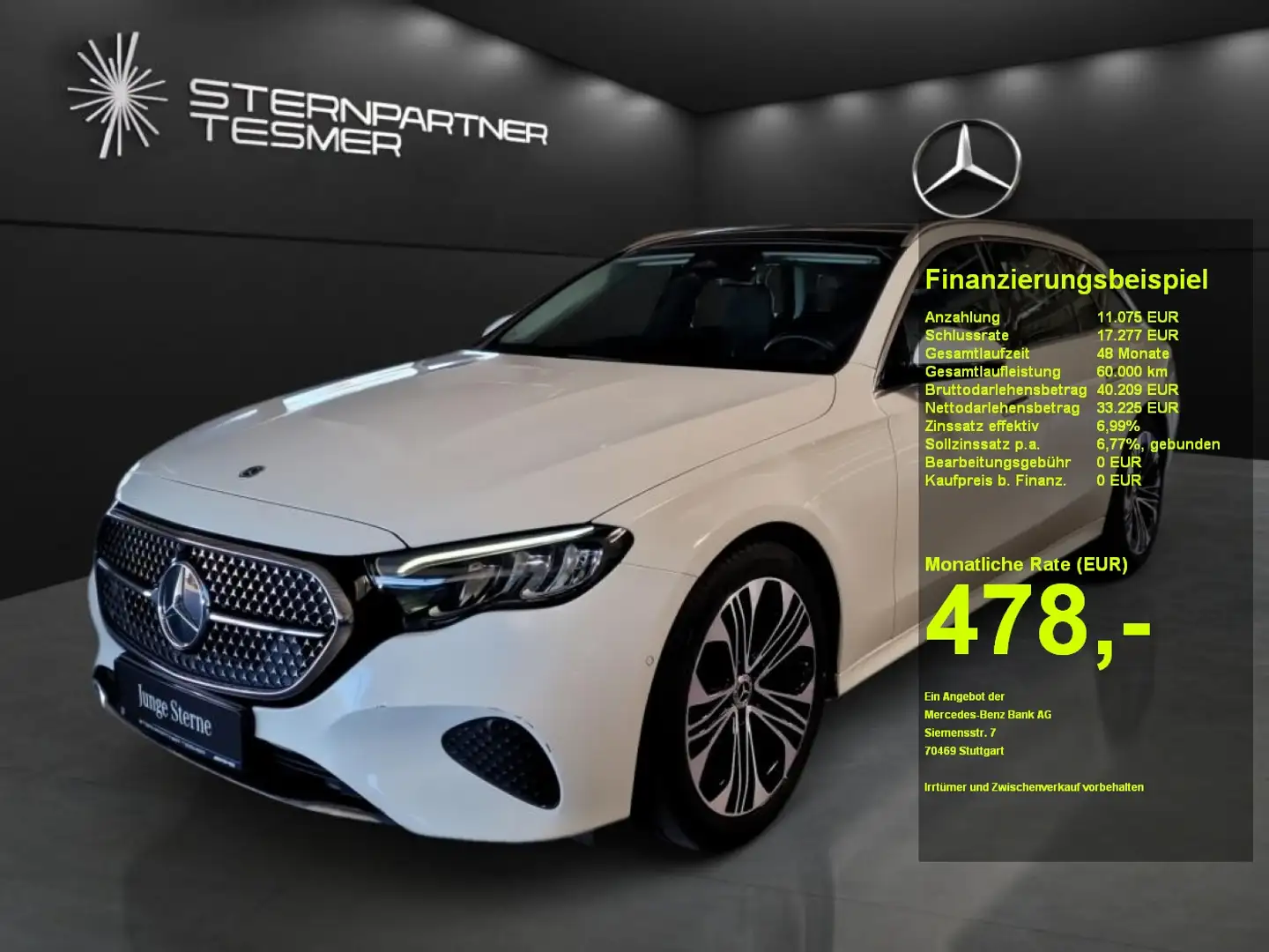 Mercedes-Benz E 200 T AVANTGARDE+MBUX+PANO+DISTR+TOTW+AMBIENTE Weiß - 1