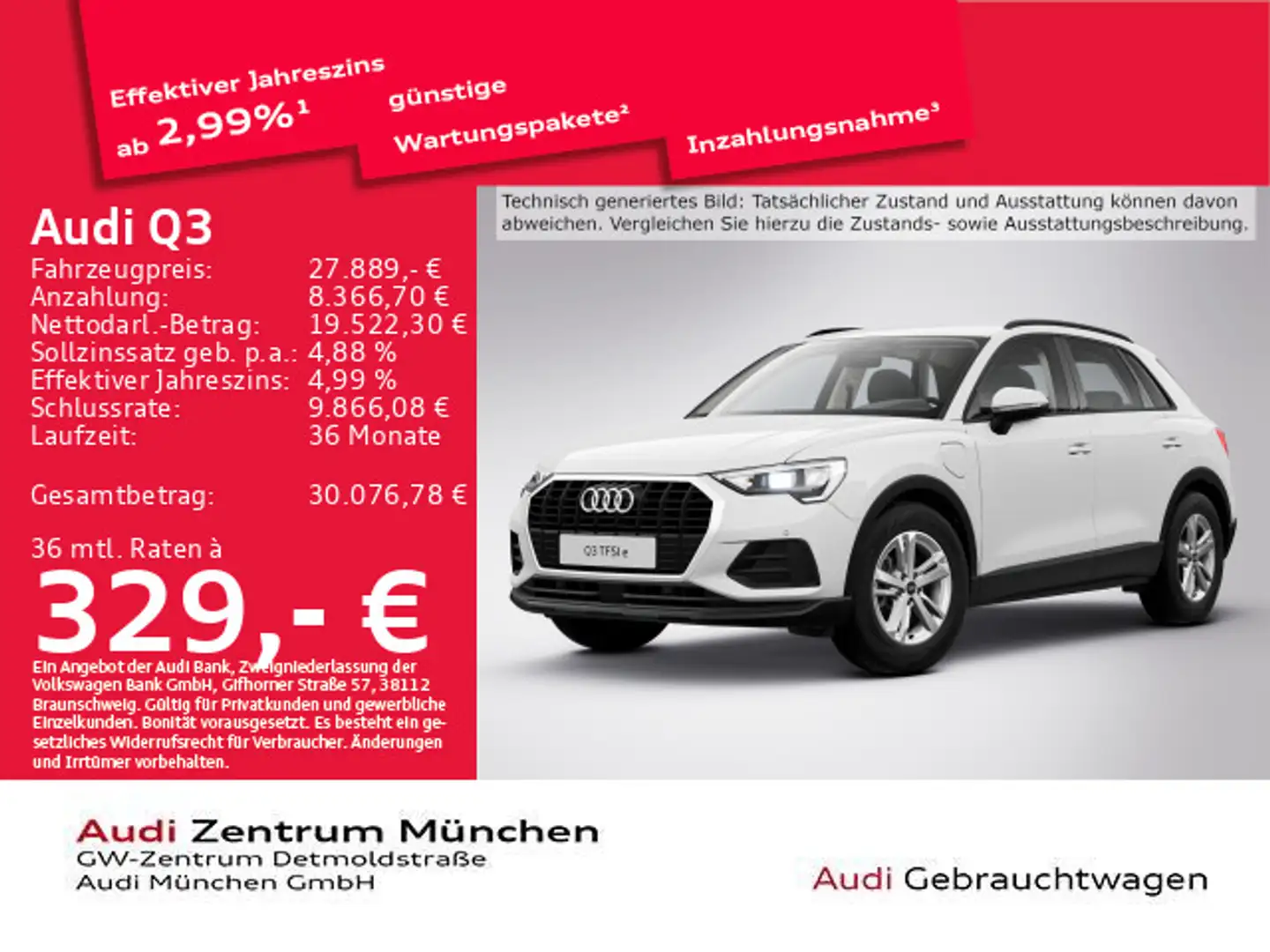 Audi Q3 45 TFSI e S tronic Virtual/Navi+/Kamera Weiß - 1