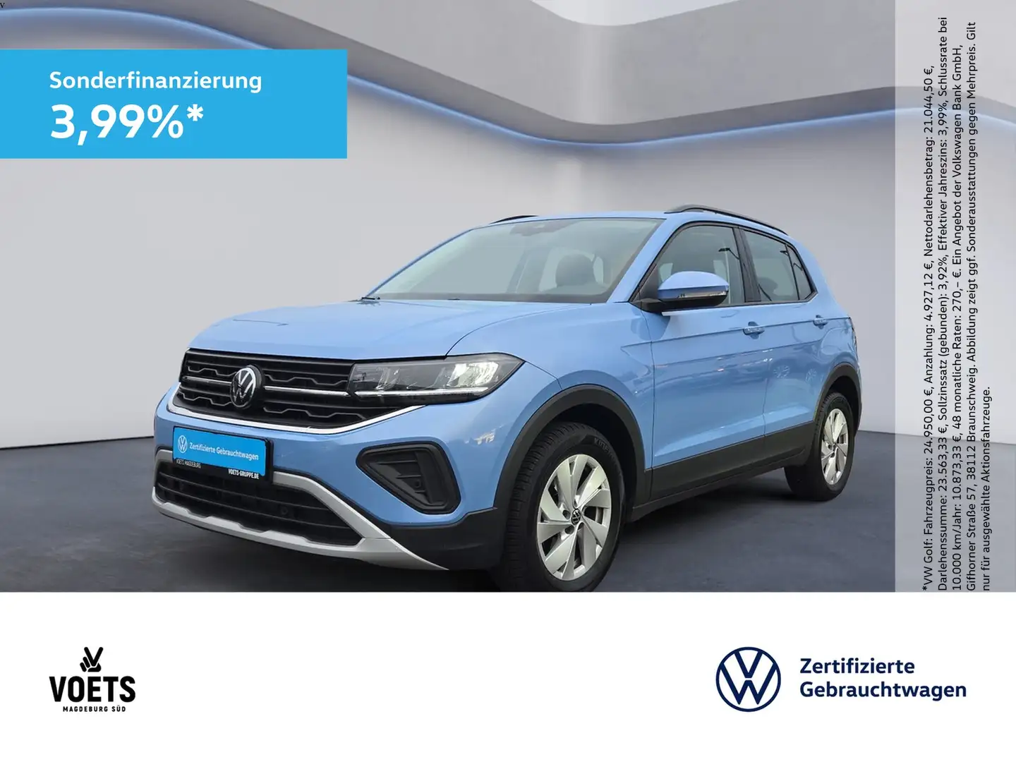 Volkswagen T-Cross LIFE 1.0 TSI DSG LED+NAVI+ACC+APP-CON. Blau - 1