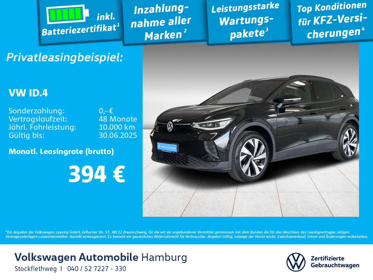 Volkswagen ID.4 Pro Performance IQ.Light Kamera Nav Wärmep. Schwarz - 1