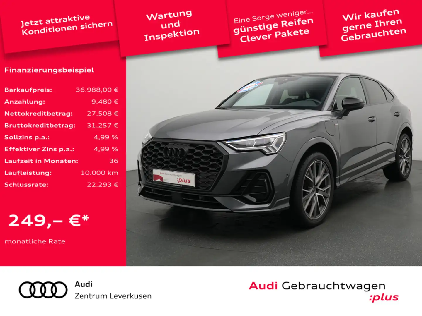 Audi Q3 Sportback S line S-TRON LEDER ACC KAM 360° Schwarz - 1