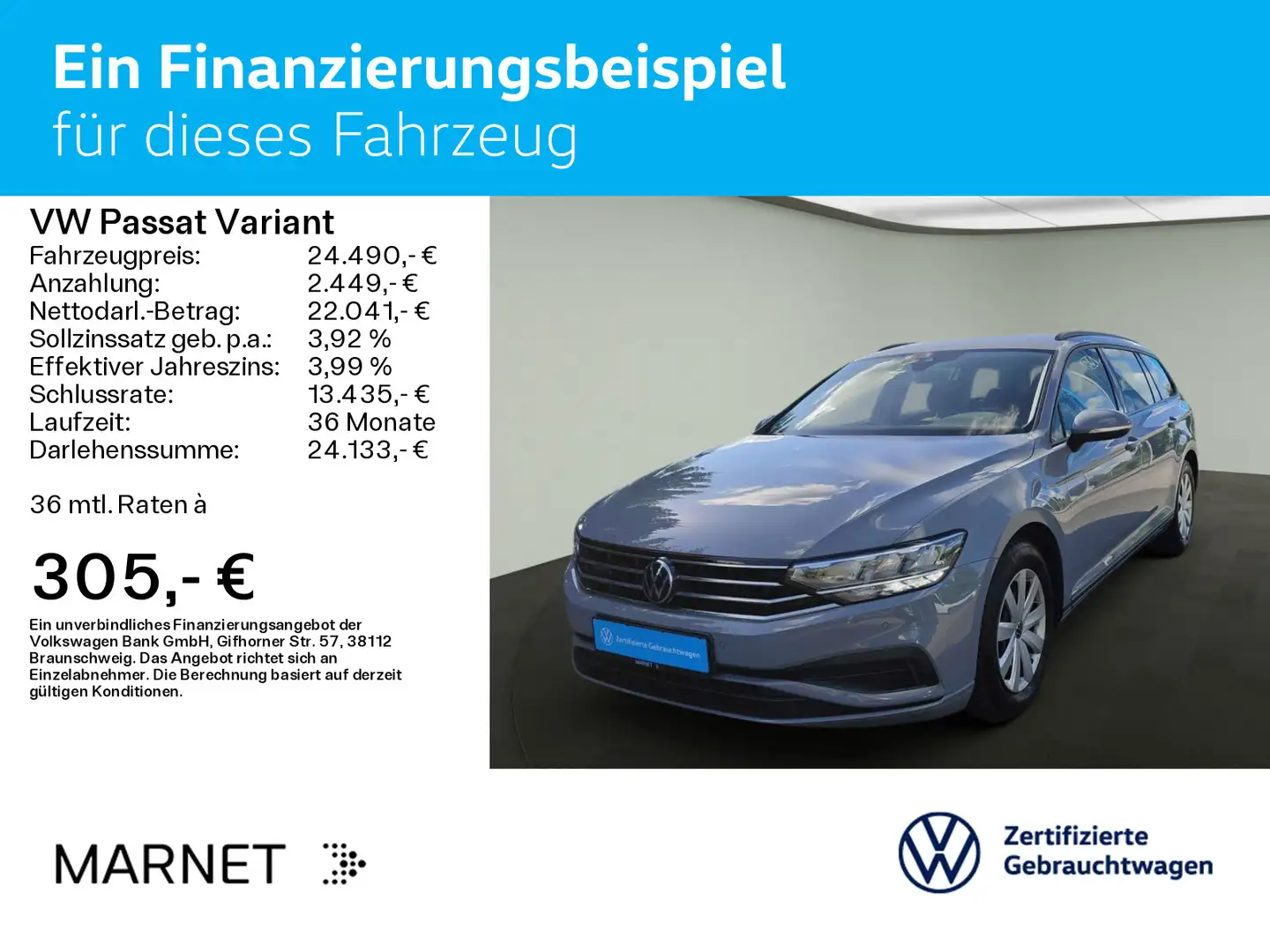 Volkswagen Passat Variant 1.5 TSI DSG Conceptline*KAM*NAVI* Grau - 2