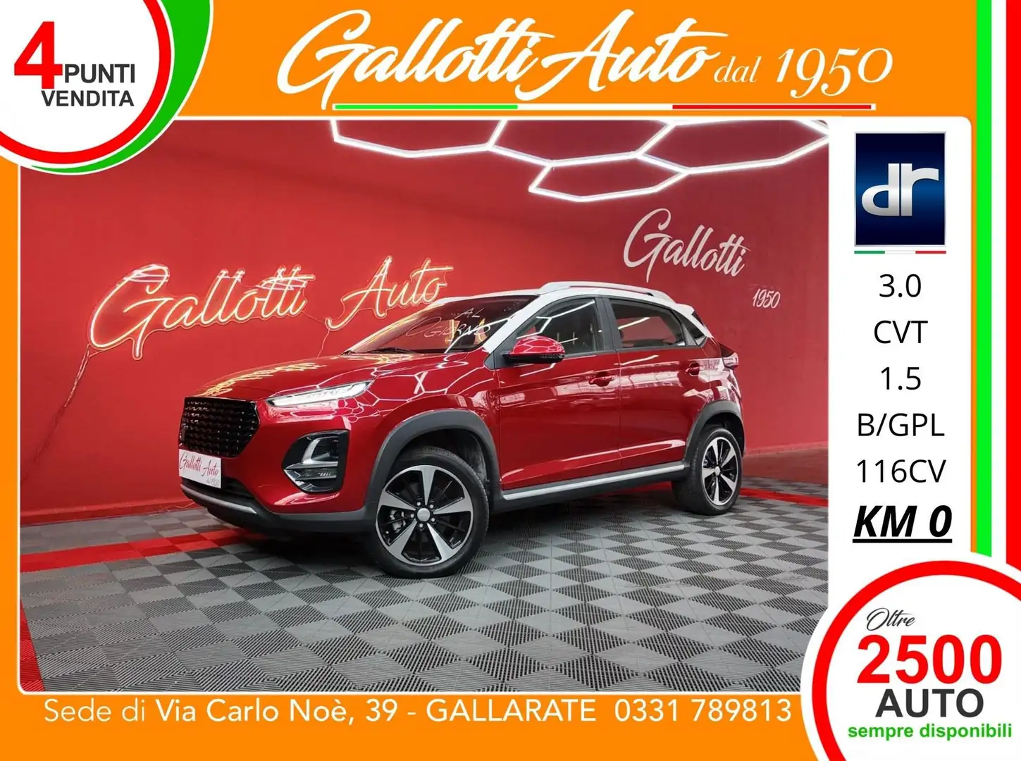 DR Automobiles DR 3.0 1.5 CVT Bi-Fuel GPL-NESSUN OBBL. FIN. Rojo - 1