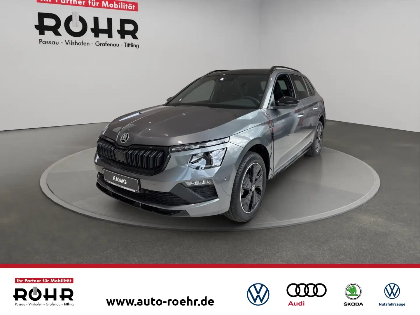 Skoda Kamiq Monte Carlo (LED.AHK.Navi.Pano.DAB.Kamera) 1.0 TSI Gris - 1