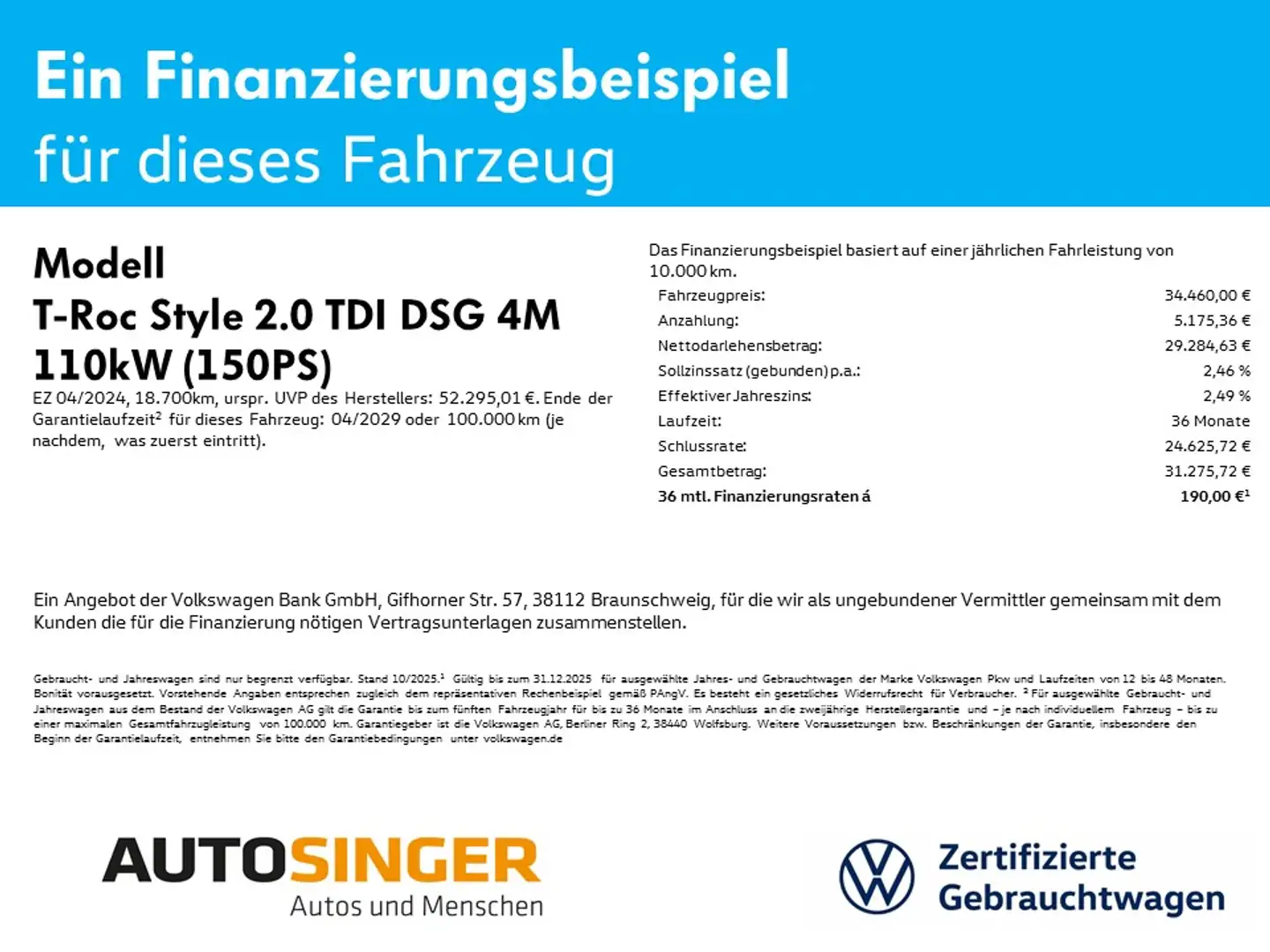 Volkswagen T-Roc Style 2,0 TDI DSG 4M *PANO*STDHZ*AHK*NAVI* Blau - 2