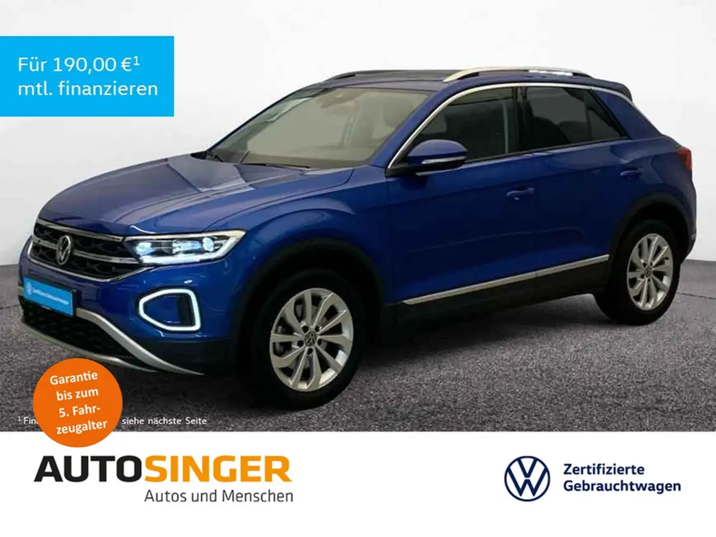 Volkswagen T-Roc Style 2,0 TDI DSG 4M *PANO*STDHZ*AHK*NAVI* Blau - 1