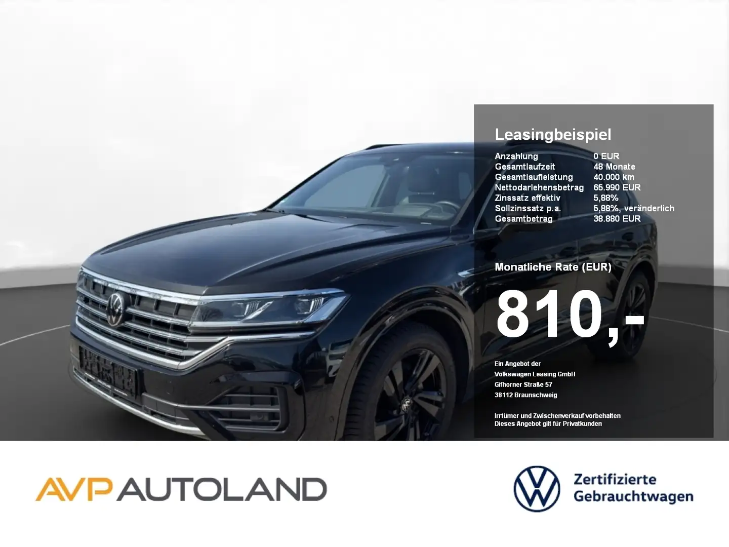 Volkswagen Touareg 3.0 TDI 4MOTION R-Line | PANO | AHK | Noir - 1