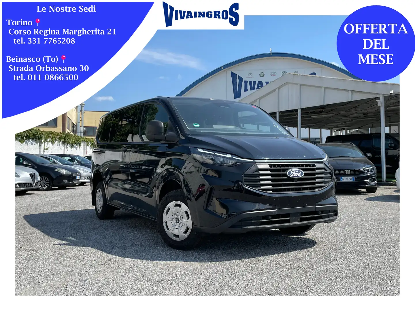 Ford Transit Custom 2.0 136CV L1H1 Trend - IN PRONTA CONSEGNA Zwart - 1