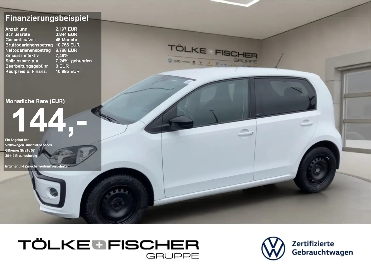 Volkswagen up! 1.0 BMT IQ.DRIVE SHZ LM W-Paket PDC KAM Blanco - 1