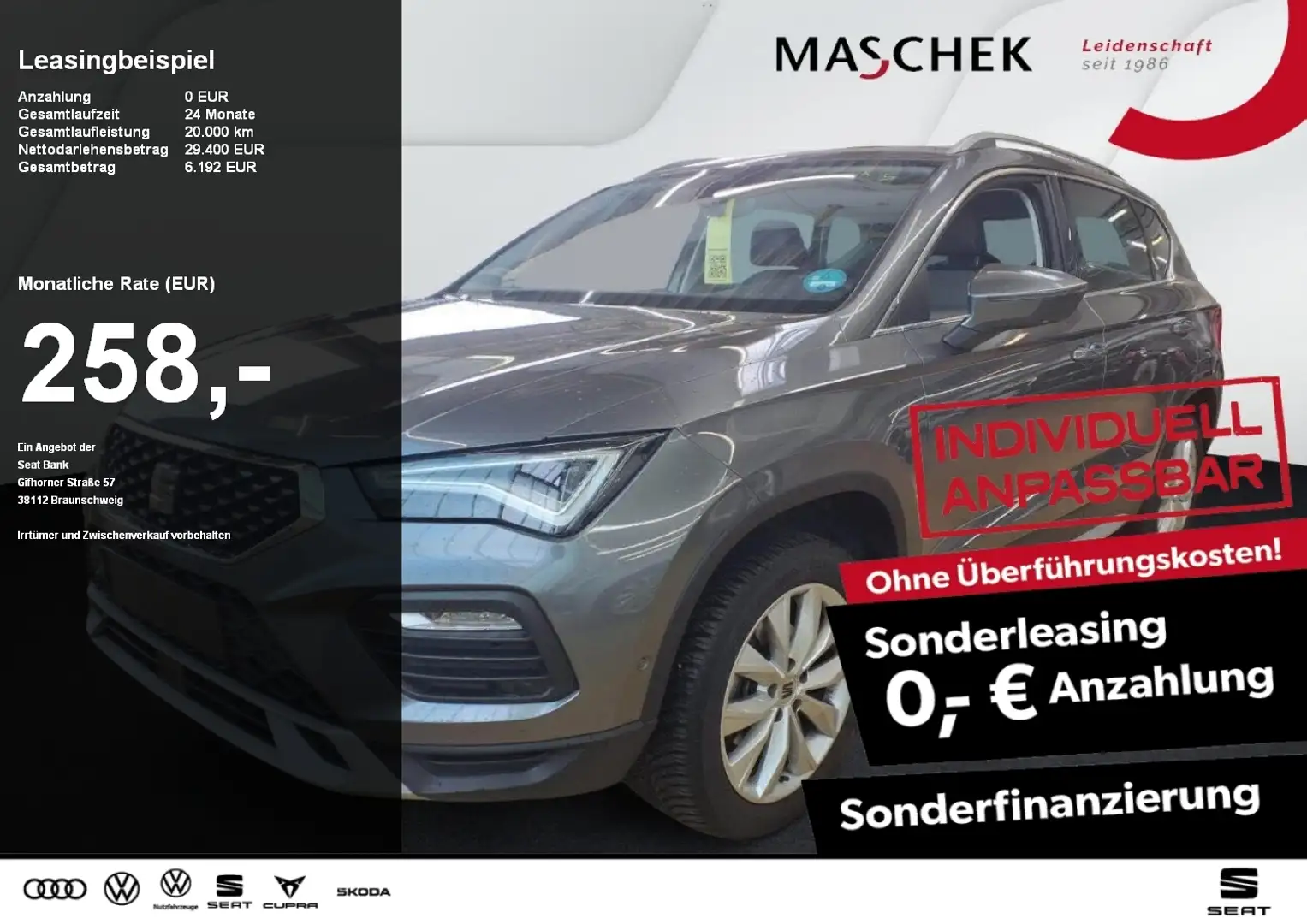 SEAT Ateca X-Perience 1.5 TSI DSG AHK Navi RearView Sitzh. AH Grau - 1