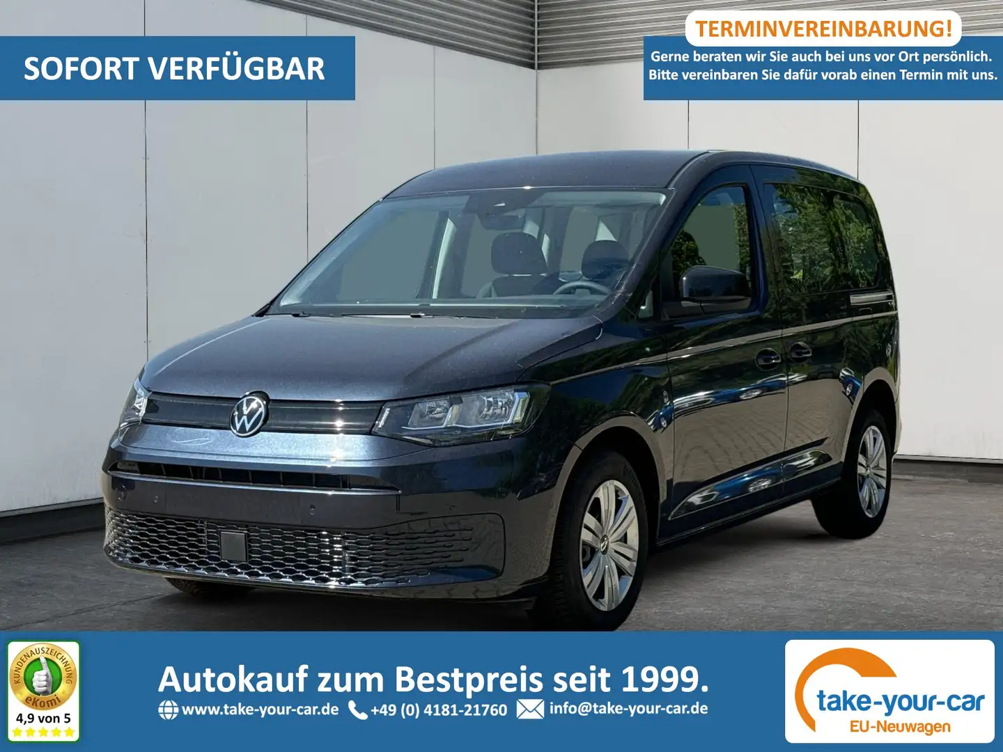 Volkswagen Caddy LANE ASSIST+CAM+SHZ+KLIMA+GJR+GRA 2.0 TDI 90 kW... Bleu - 1