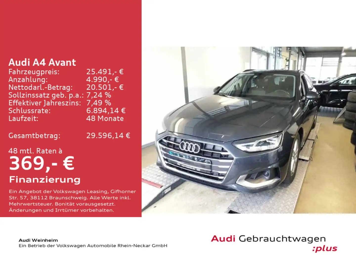 Audi A4 40 TFSI advanced S-tronic Klima Sitzhei Grau - 2