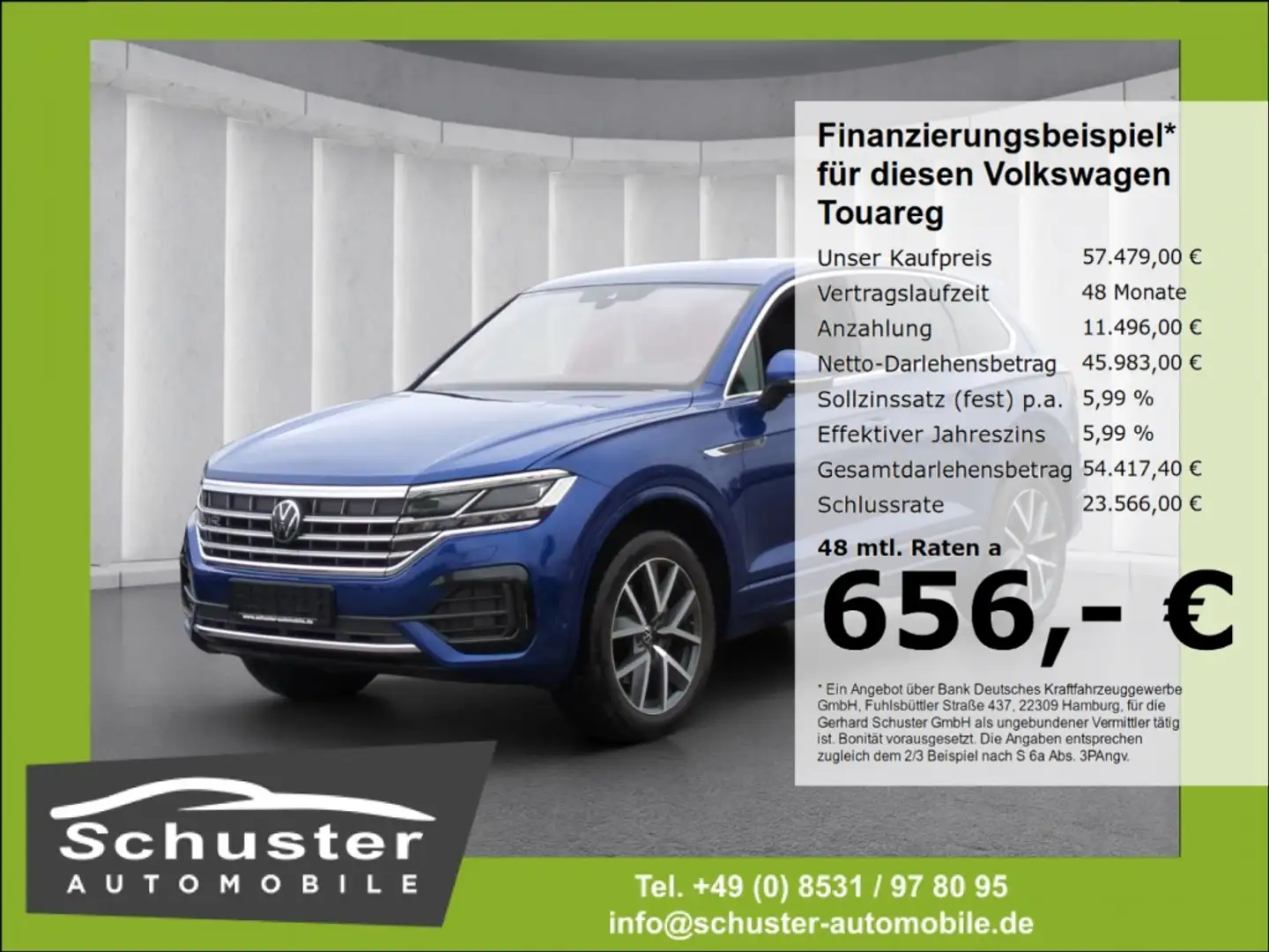 Volkswagen Touareg R-LINE 4Mot*Luftfed StandHzg 360°Kam AHK Bleu - 1
