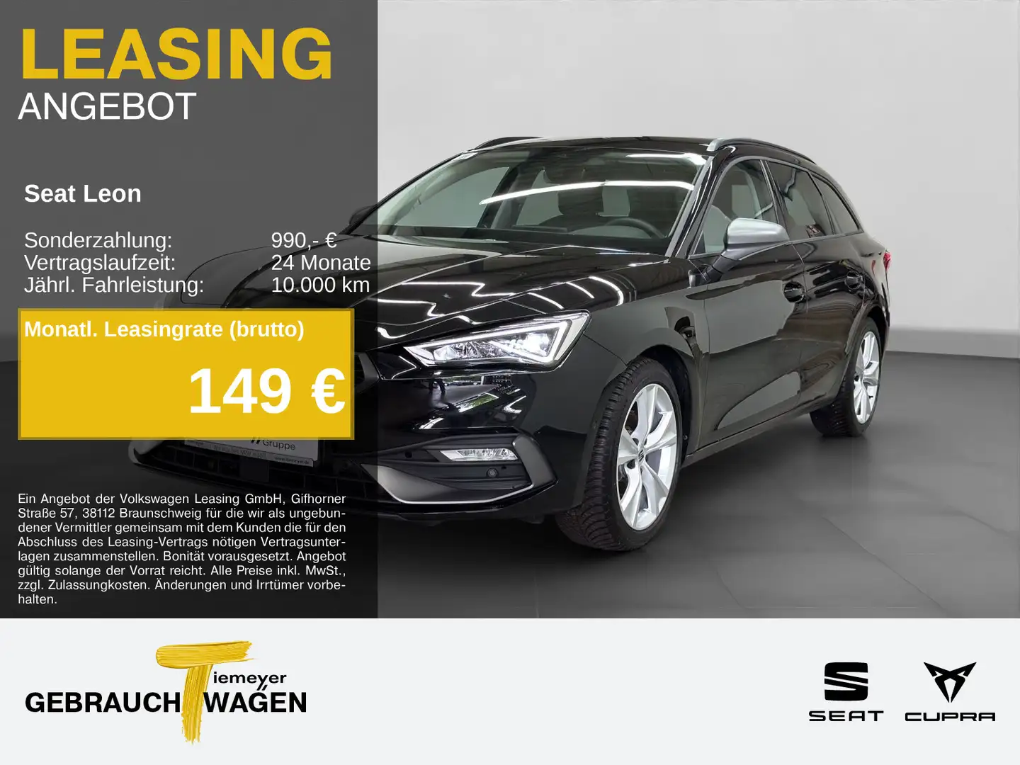 SEAT Leon Sportstourer 1.5 eTSI DSG FR KAMERA NAVI+ P Schwarz - 1