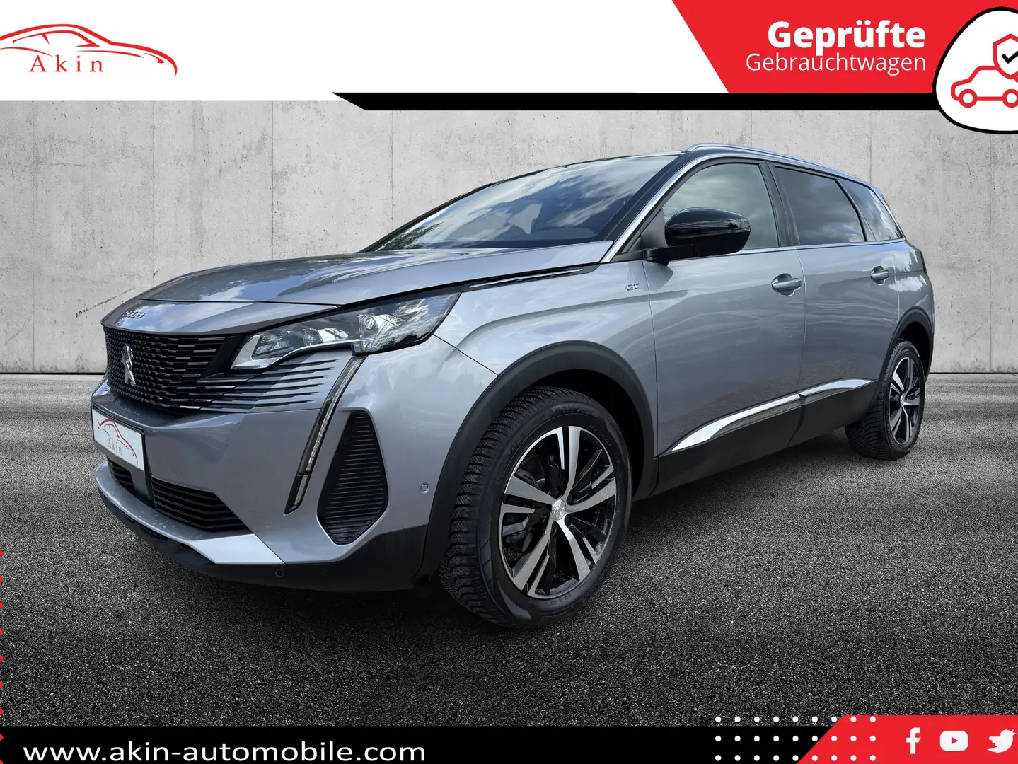 Peugeot 5008 GT LED Leder Navi Carplay PDC Kamera Grau - 1