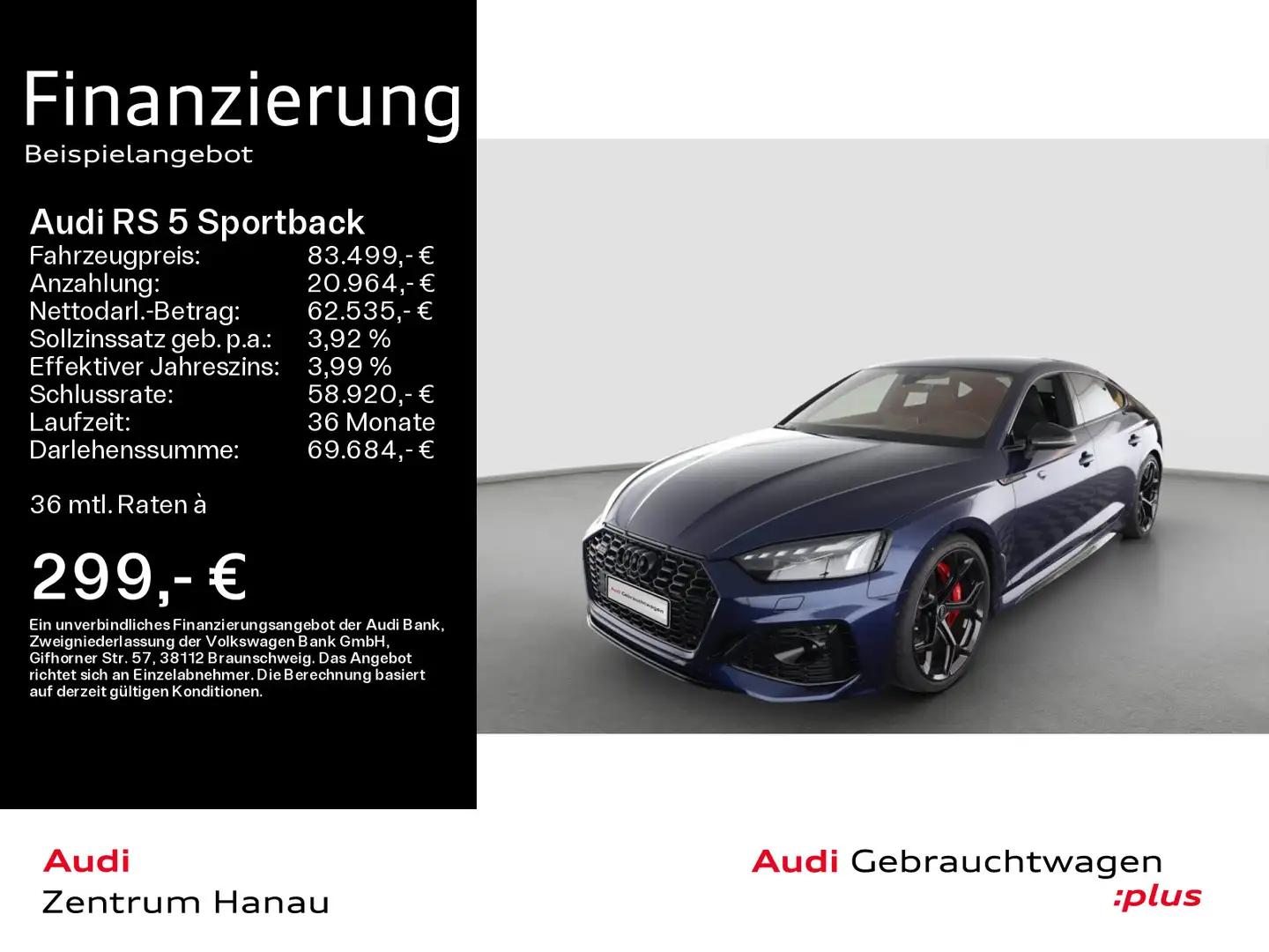 Audi RS5 *NAVI-PLUS*HUD*RS-AGA*290KM/H*OPTI Blau - 1