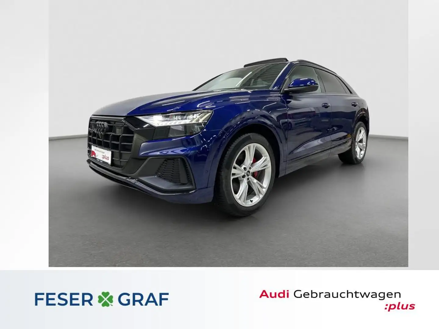 Audi Q8 50 TDI S line AHK Matrix B&O HUD 360° Pano Blau - 1