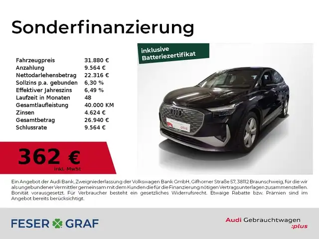 2023 Audi Q4 E-Tron in Black for sale
