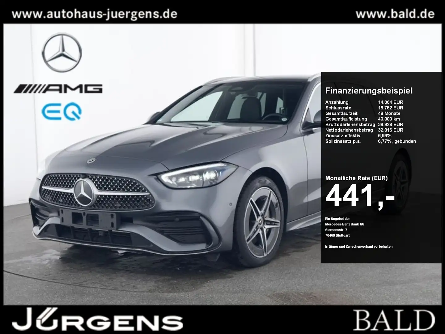 Mercedes-Benz C 300 de T AMG/Digital/Pano/360/Memo/Totw/Easy-P Grau - 1