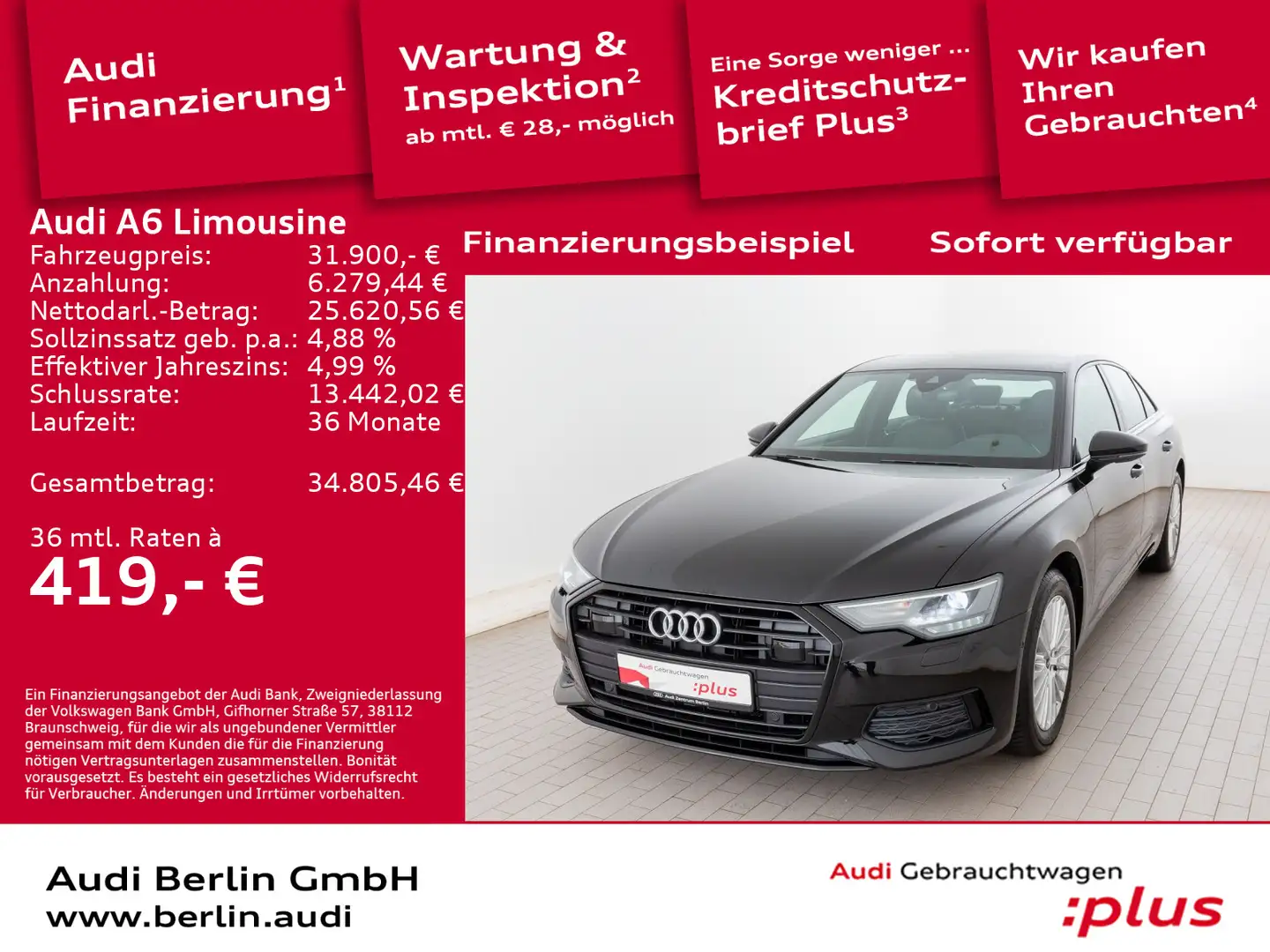 Audi A6 S line design 40 TDI S tr. RFK NAVI Negro - 1