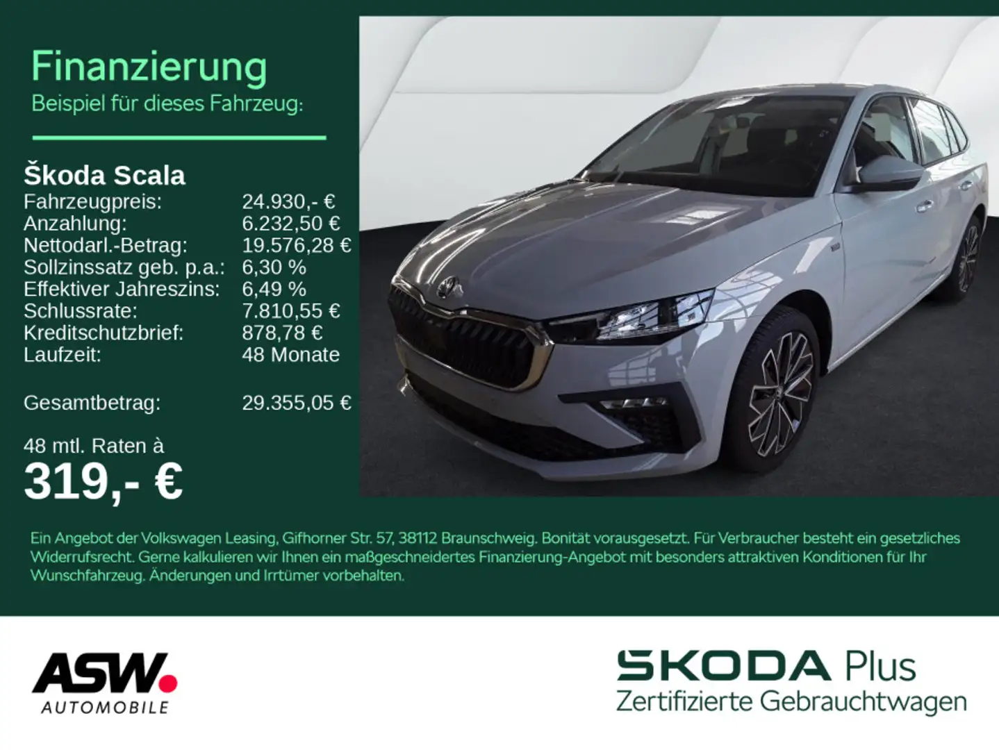 Skoda Scala Selection Tour 1.0TSI DSG LED NAVI AHK RFK Grau - 1