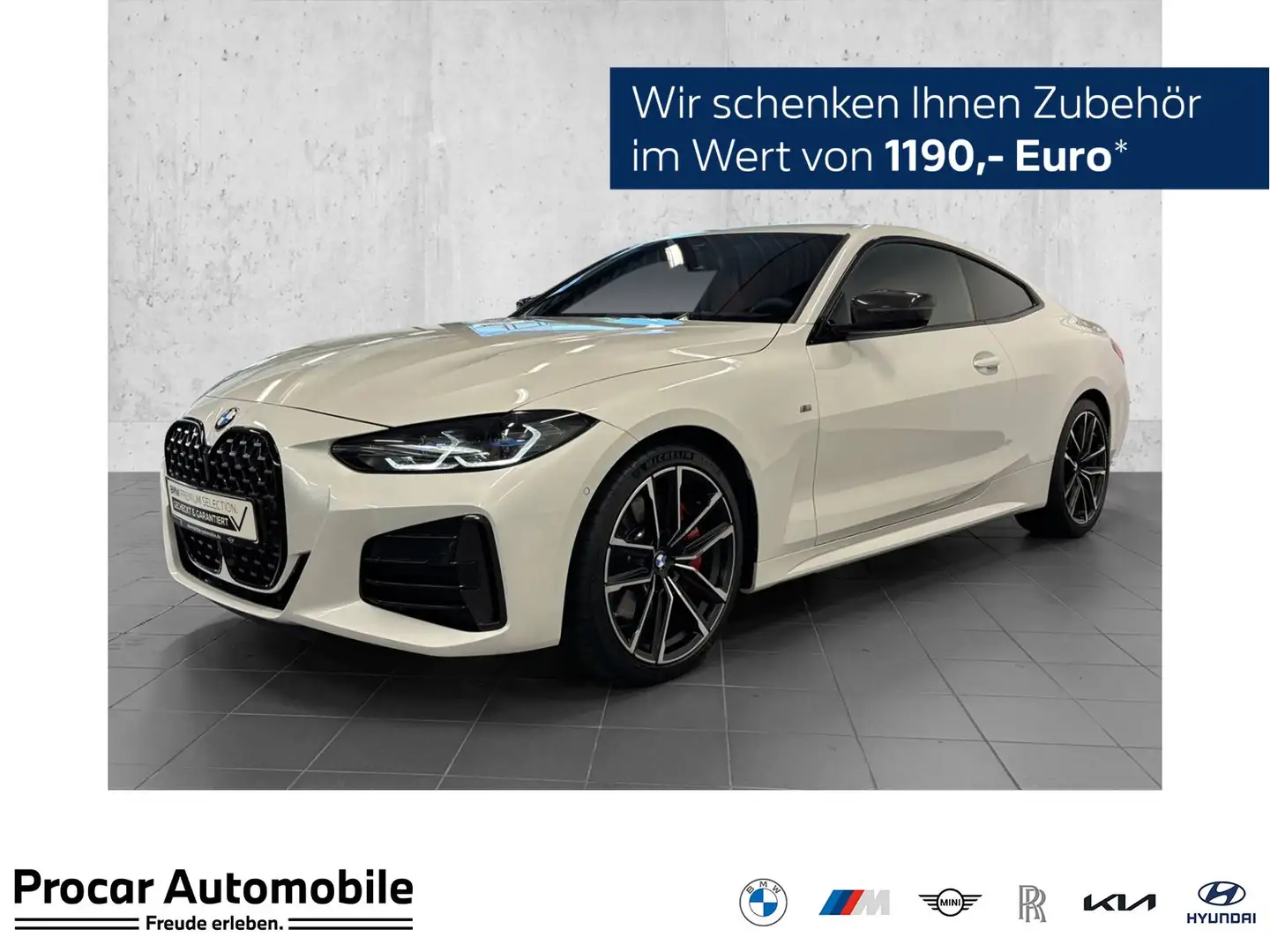 BMW 440 M440d xDrive Coupé M Sport HUD RFK NAVI LED DAB Weiß - 1