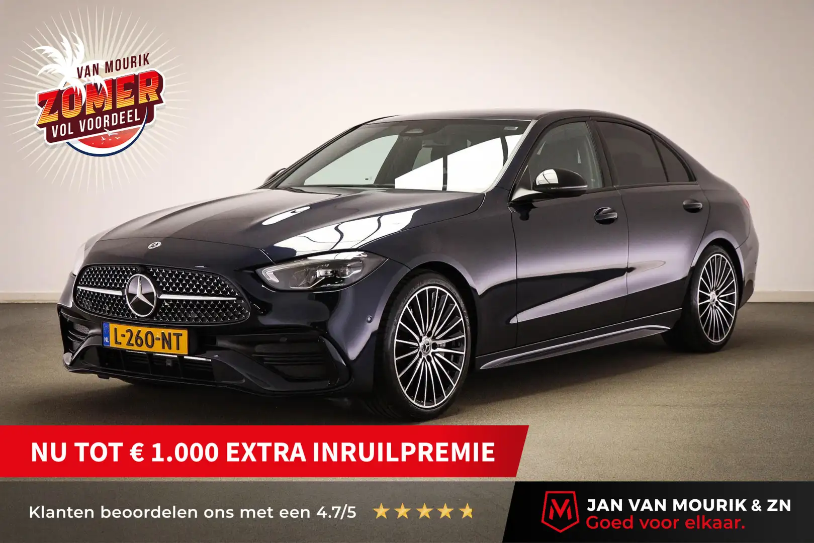 Mercedes-Benz C 200 Launch Edition AMG Line | LEDER | CAMERA | DEALER Blauw - 1