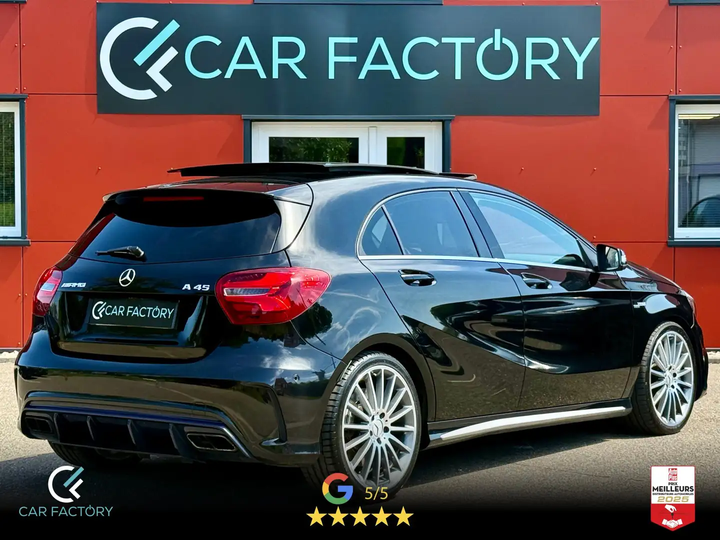 Mercedes-Benz A 45 AMG 45 AMG 381 BVA 4Matic Toit ouvr Gps Caméra Pack Hiver Phare LED Garantie 1an Noir - 2