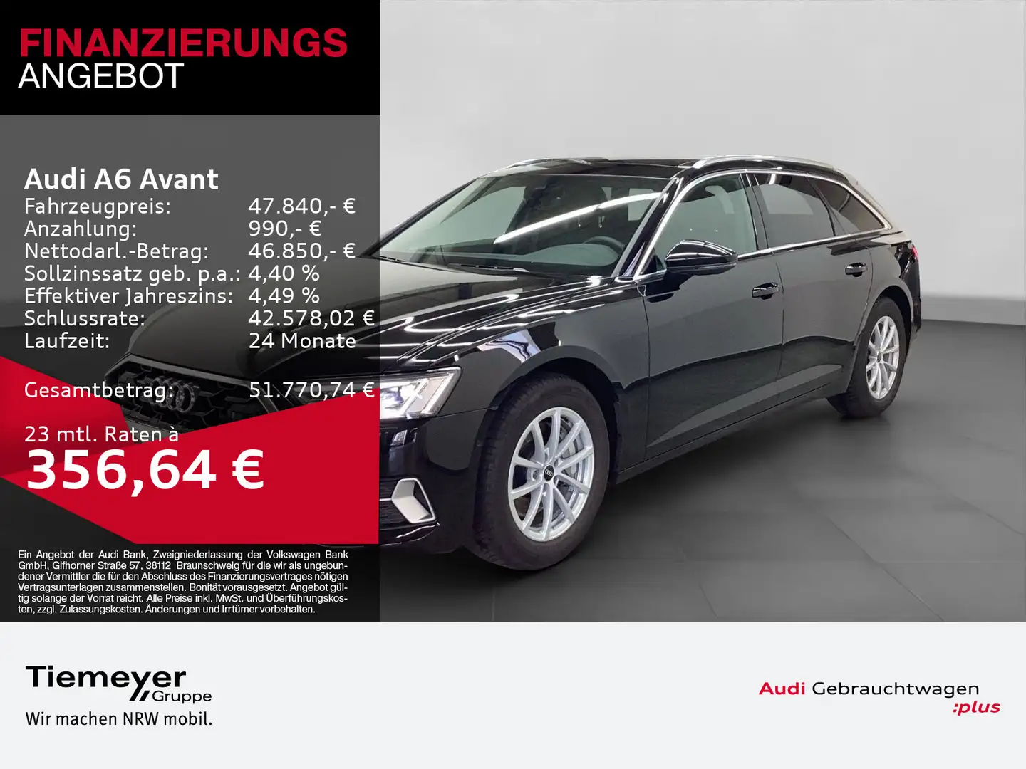 Audi A6 45 TFSI Q ADVANCED LEDER PANO AHK MATRI Schwarz - 1