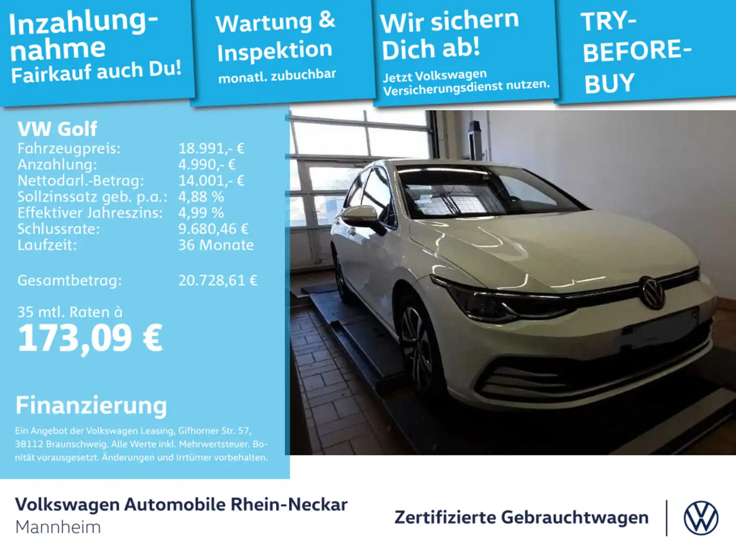Volkswagen Golf VIII 1.5 TSI United LED Navi uvm Weiß - 1
