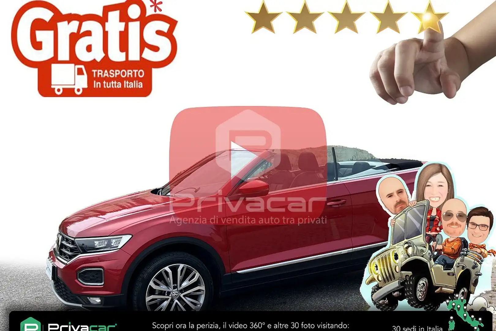 Volkswagen T-Roc T-Roc Cabriolet 1.5 TSI ACT DSG Style Red - 1