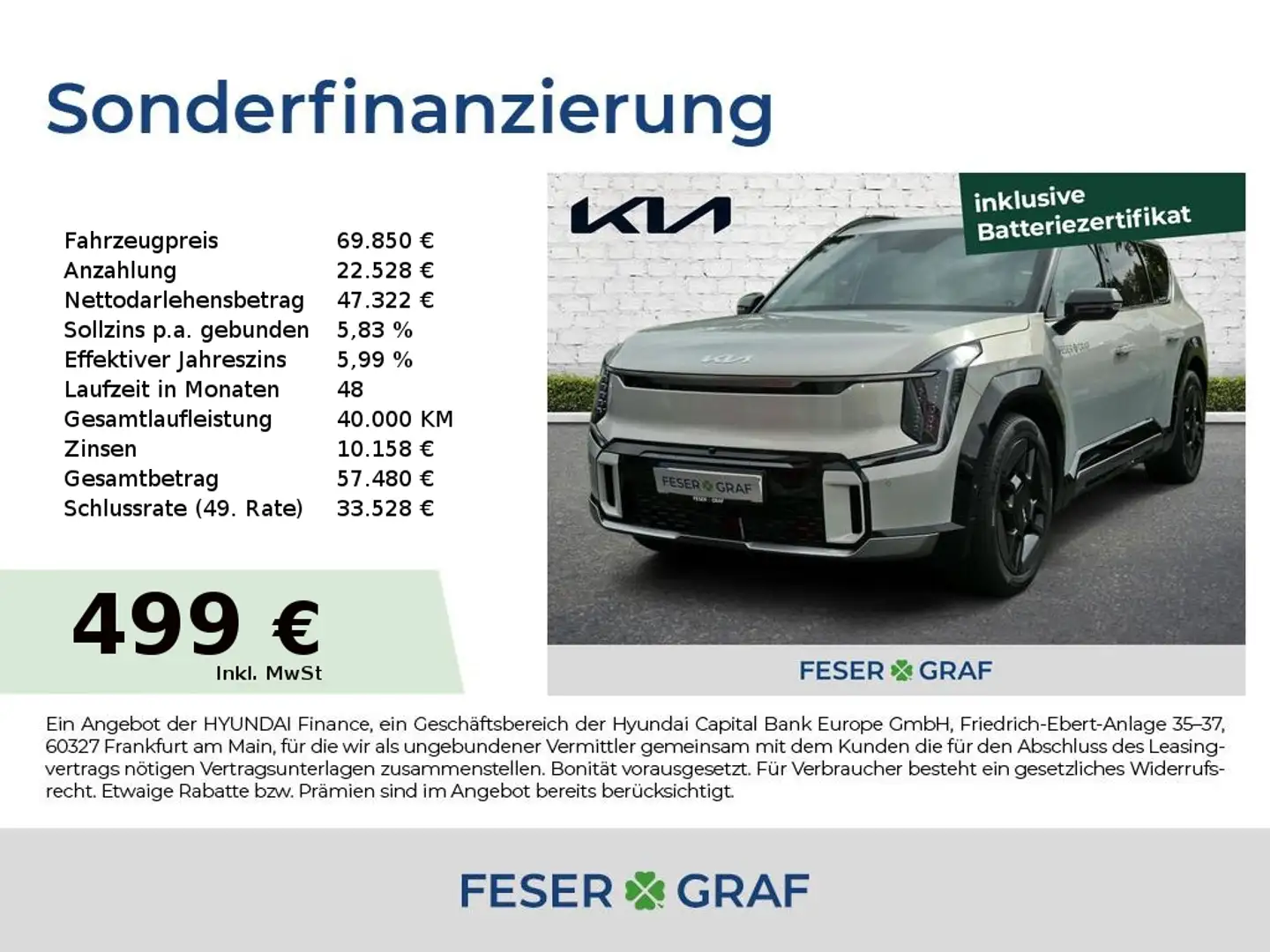 Kia EV9 AWD GT Line Glasdach 7-Sitzer Massage Plateado - 1